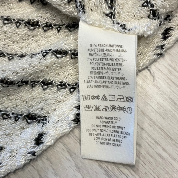 Free People “We The Free” Angel Island Stripe Hacci Sweater Ivory Black - Small - Picture 10 of 16